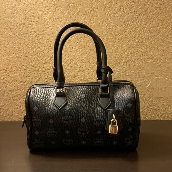 MCM Black Monogram Satchel - Picture 1 of 6